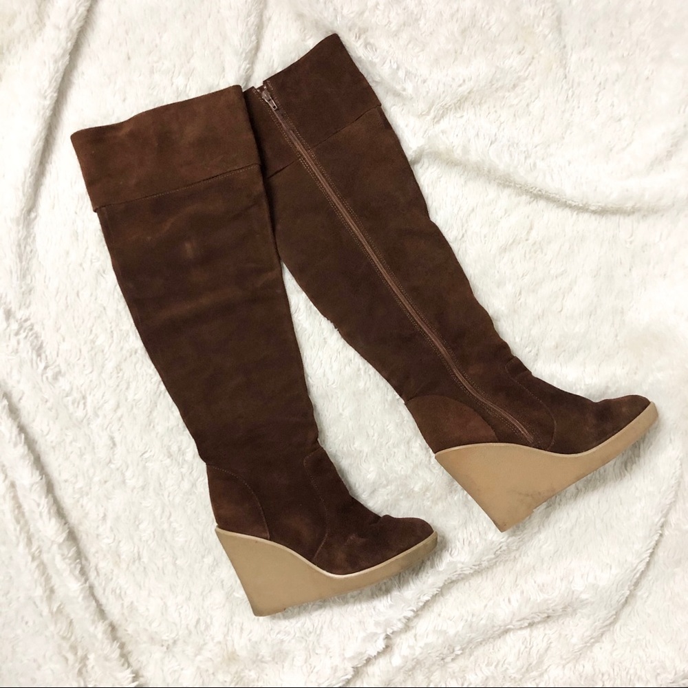 Kelsi Dagger Etna Brown Leather Knee High Boots